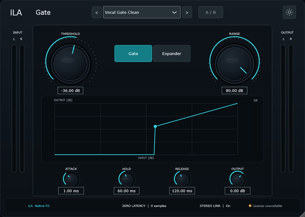 Actual iLA Gate plugin interface